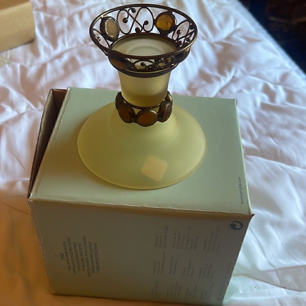 Partylite Glass Candle Holder Vintage